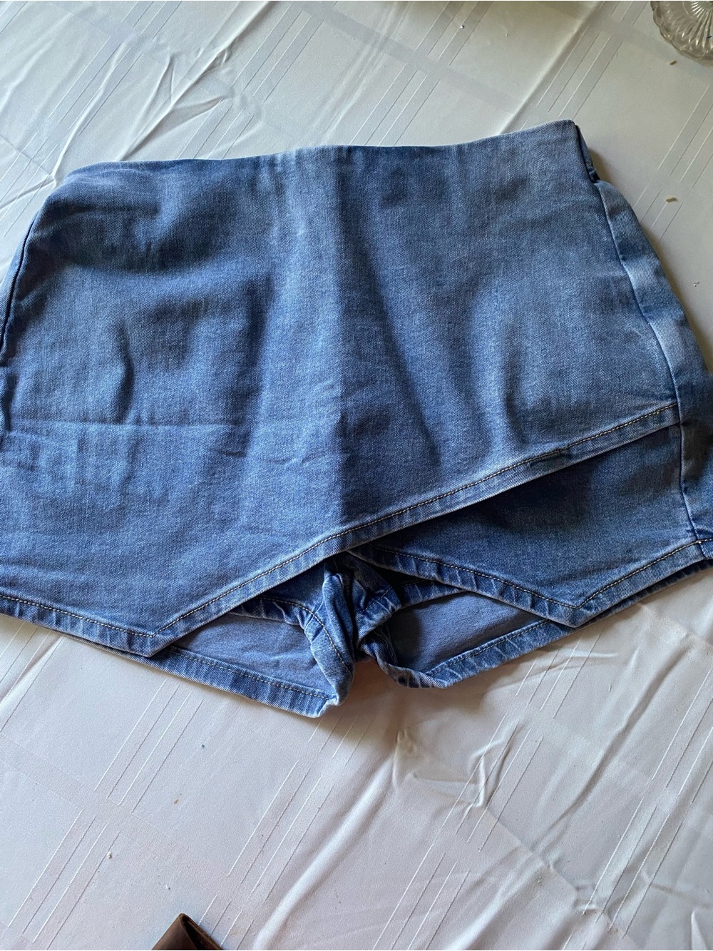 ETOSELL Denim Wrap Front Women’s Shorts - Blue